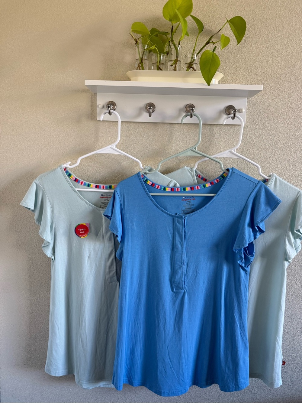 Magnetic Me Blue & Light Blue Short Sleeve Nursing Tops
